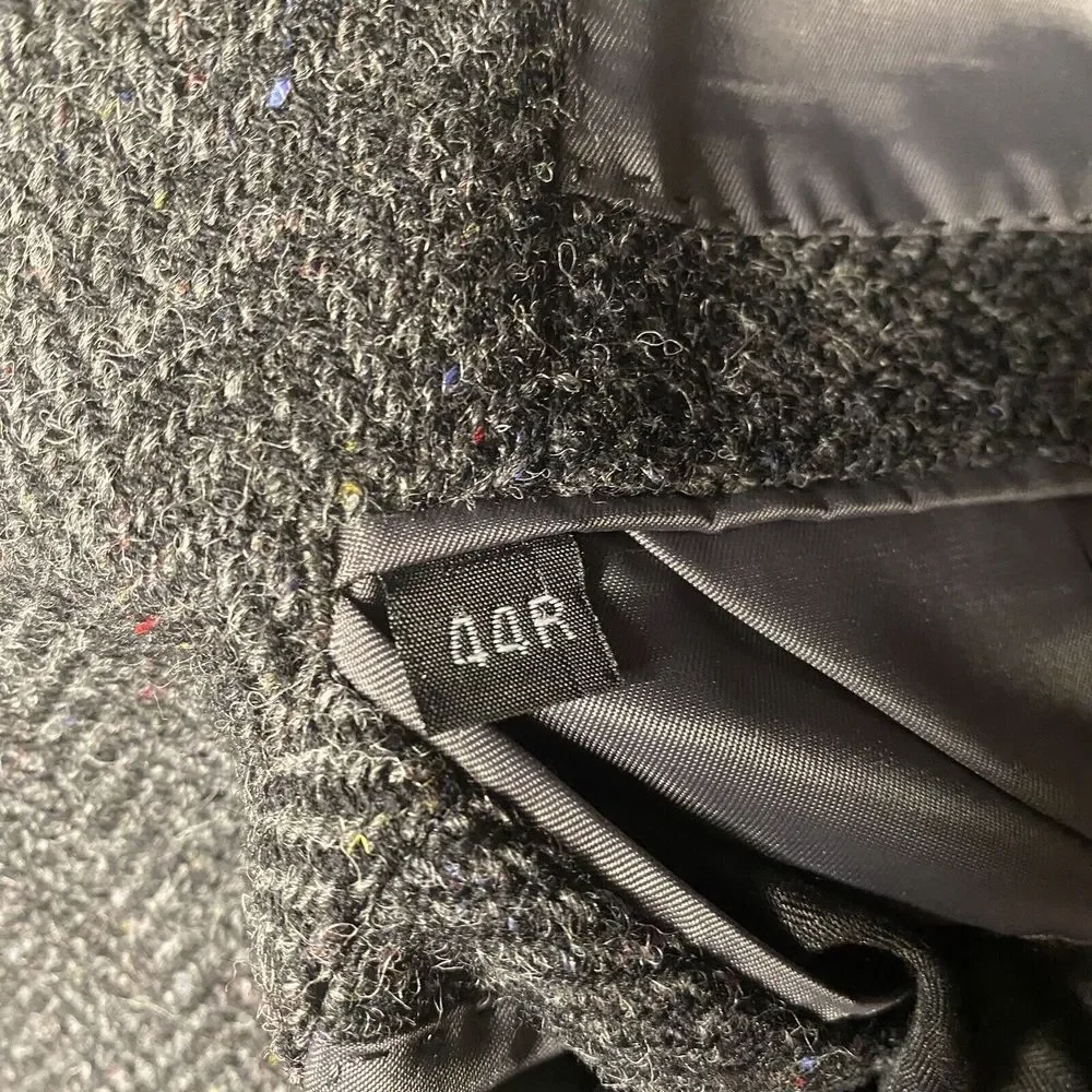 JEAN PAUL GERMAIN Mens Black Gray Wool Tweed Sport Coat Blazer JACKET Size 44 R